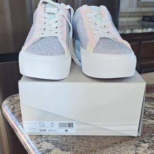 Copper Key Women's Sparkling Lavender and Silver Sneakers